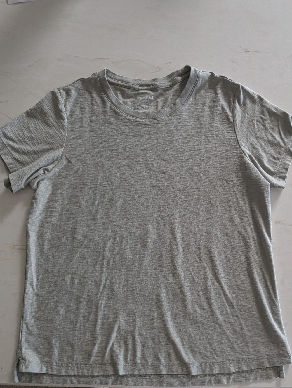 Bombas Air Slub Crew Neck T-Shirt Gray Size M 100% Cotton